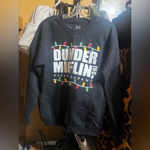 Ripple Junction Black Crewneck Sweater with Festive Lights